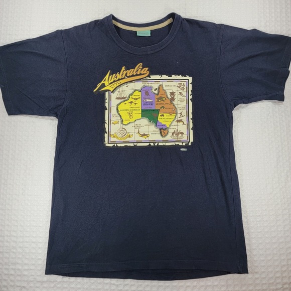 Classic Roo Other - Classic Roo Australia Map Vintage 90s Souvenir T-Shirt Navy Blue Mens Medium
